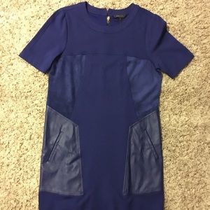New 2 leather pocket dress with suede